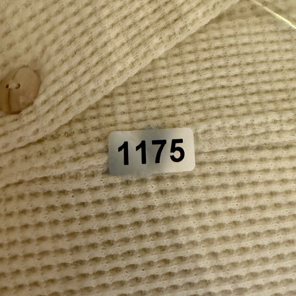 The Good Alma Long Waffle Cardigan Organic Cotton Hood Lounge Boho Cozy Cream M - Picture 8 of 8